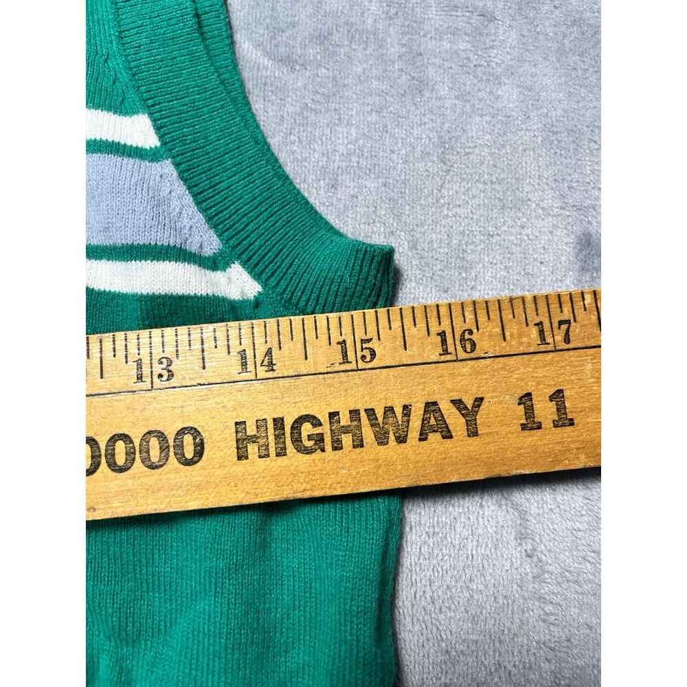 Aritzia TNA Bayport Cropped Sweater Vest Women's Medium Green Quarter Zip Polo - Picture 5 of 6